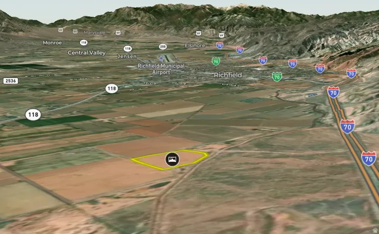 Aerial Map. Showing the property's location relative to geographical features and transportation infrastructure