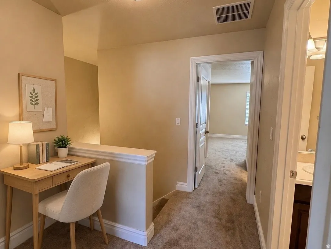 Hallway nook virtually staged