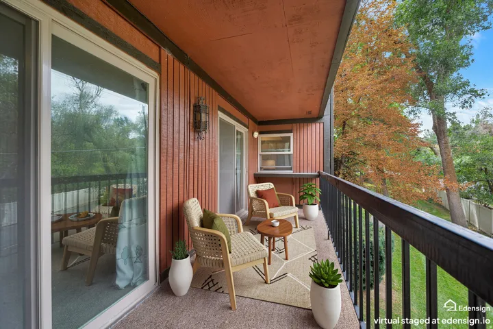 Private balcony. Virtually staged.