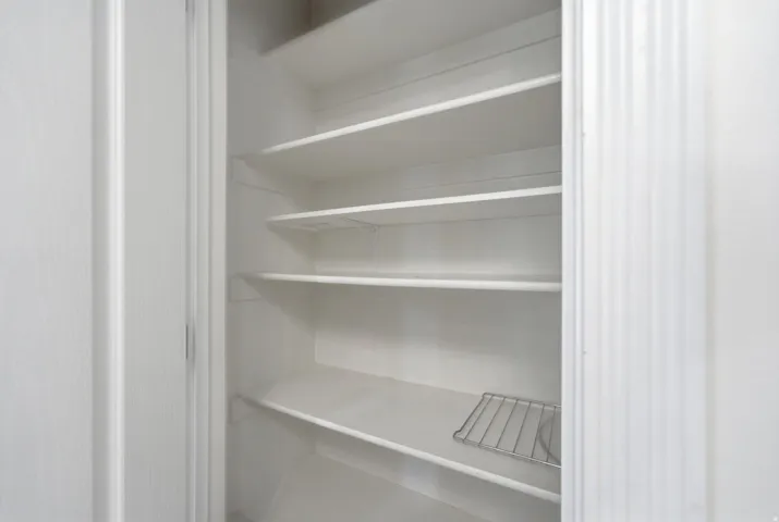 Built-in shelving with multiple storage levels