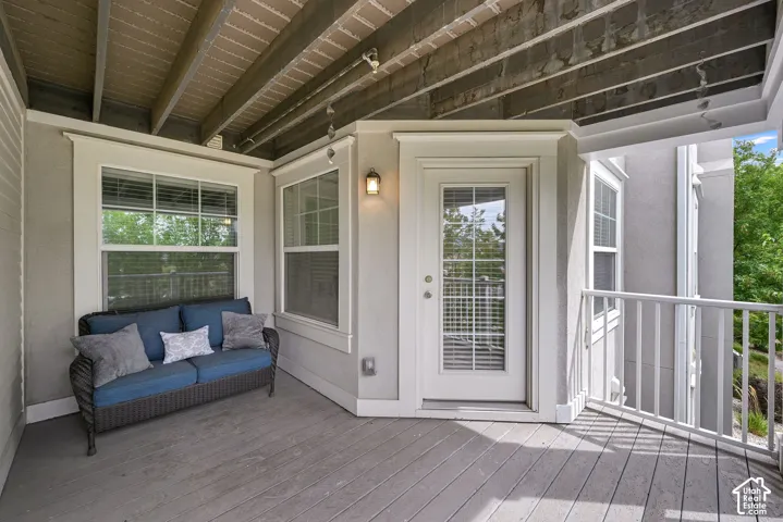 Covered deck with a view