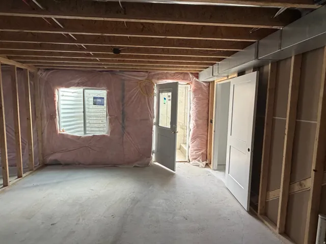 Exterior entrance to basement and interior stairs access to main floor.