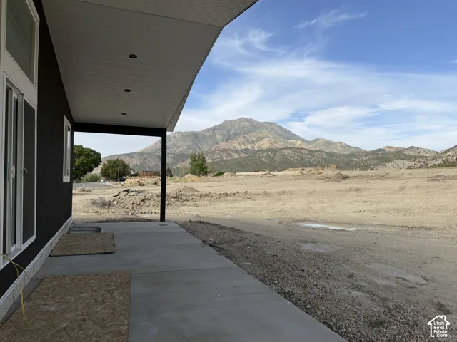 Covered patio with integrated recessed lighting