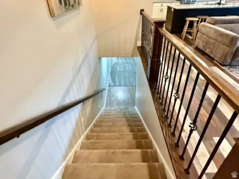 Extra-wide staircase to the basement