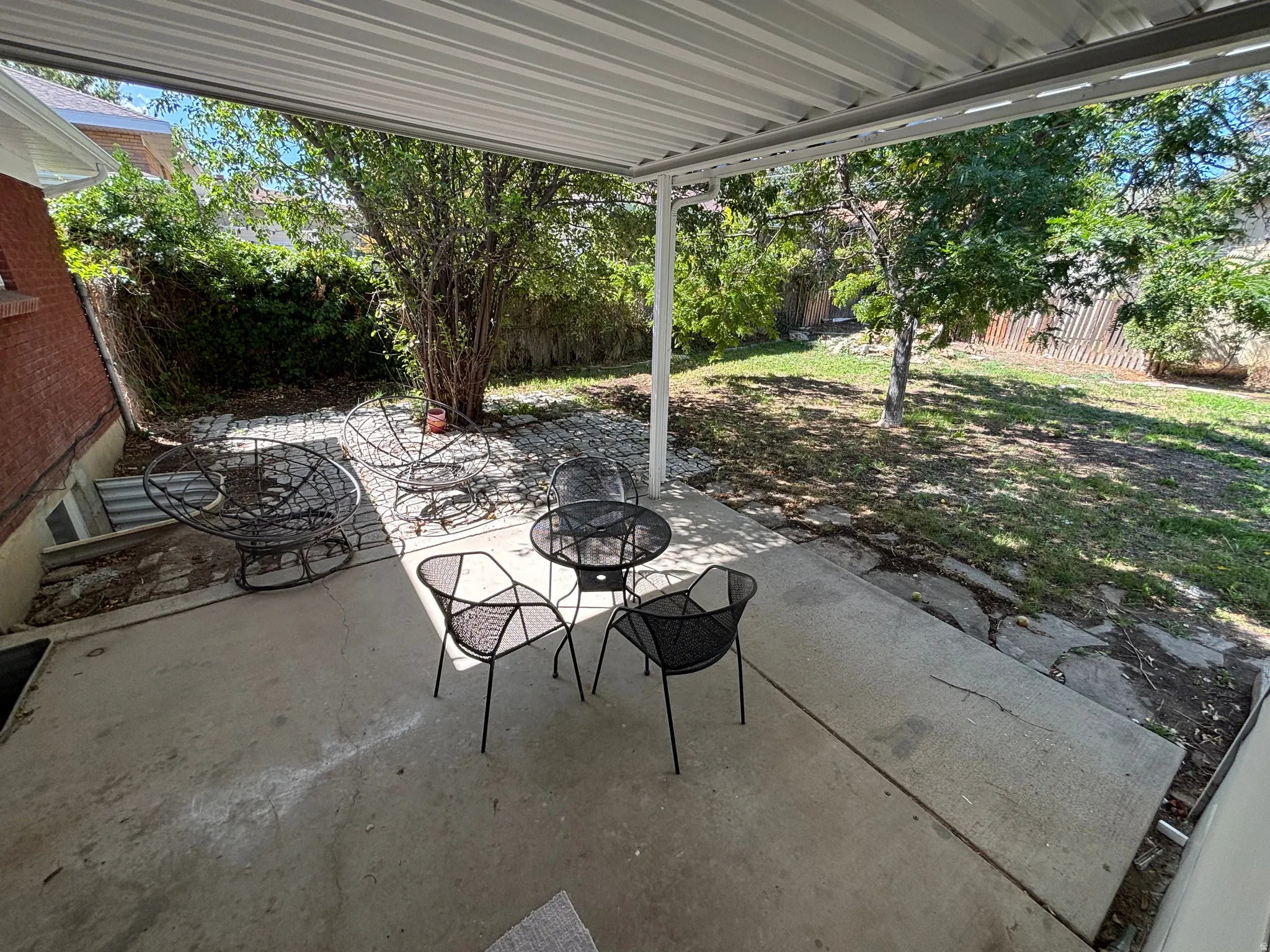 Covered concrete patio
