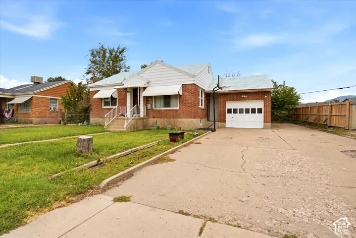 Brick exterior with white trim