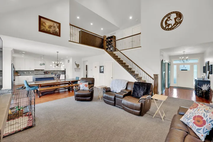 Vaulted ceiling and high walls create an airy atmosphere