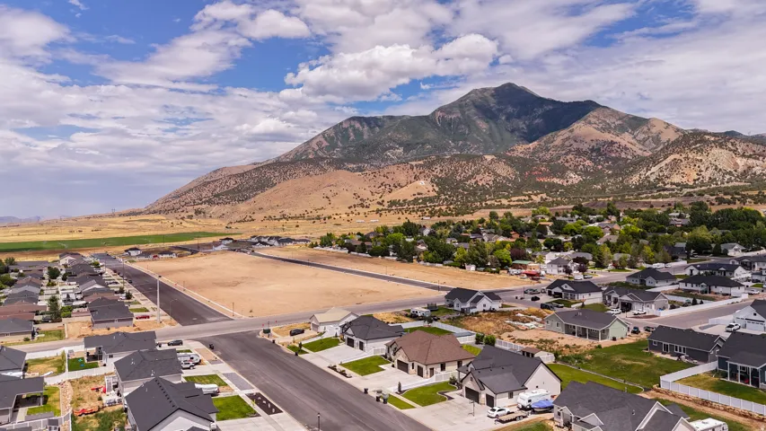 Expansive mountain backdrop with established residential areas