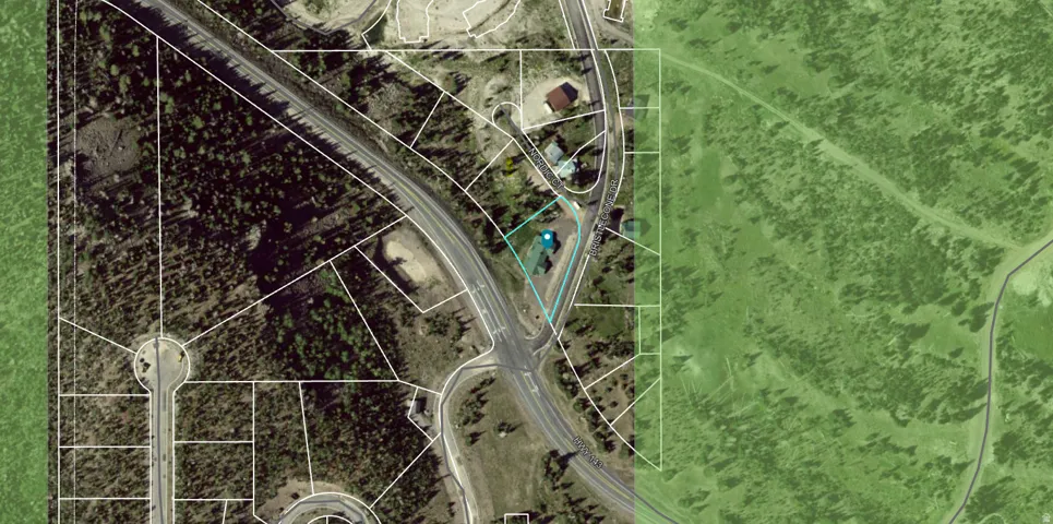 Aerial Map. Displaying the property's boundaries and surrounding land parcels