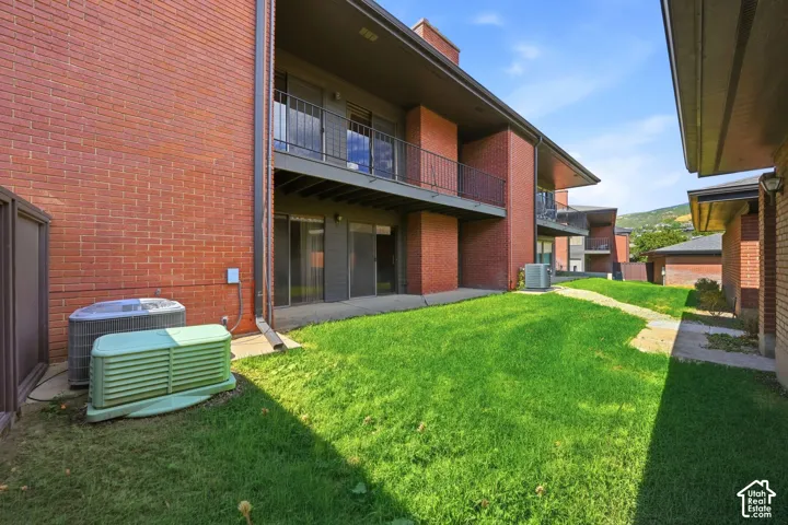 View of the deck and backyard area.