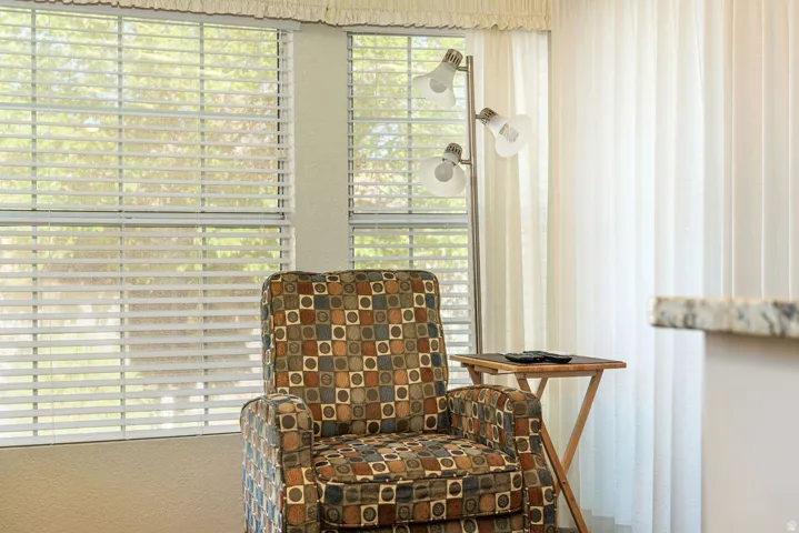 Window with horizontal blinds and an adjacent vertical blind system