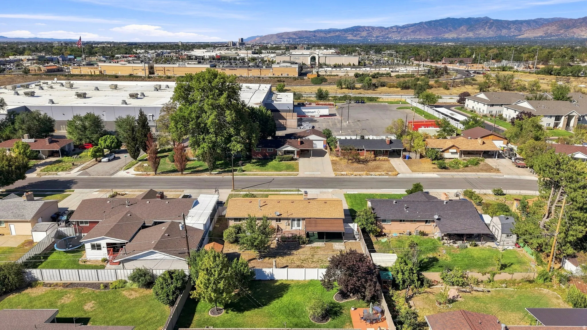 Residential neighborhood with established homes and mature trees