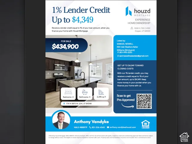 Real Estate Flyer. Presenting property details, financing options, and contact information for the property