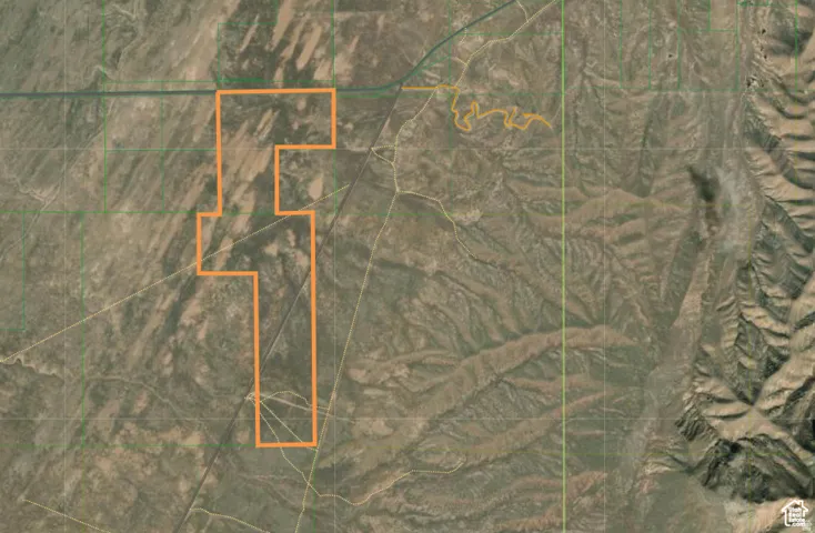 Property Map. Outline of the property's boundaries overlaid on a satellite image