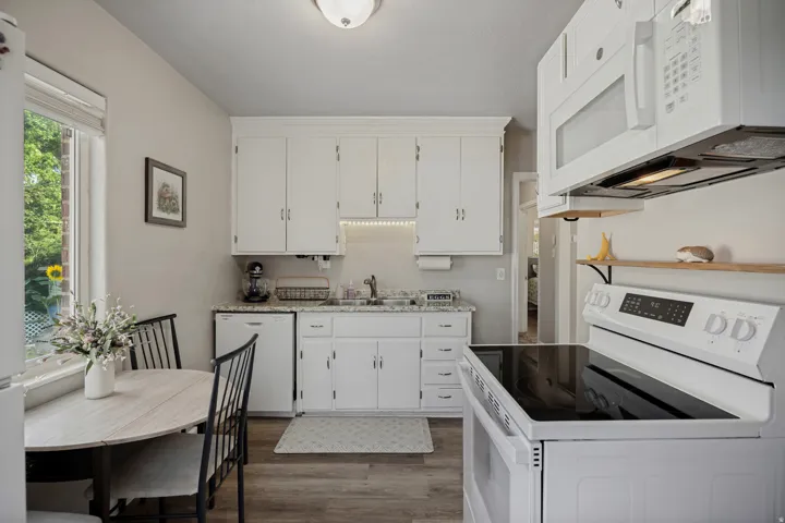 White cabinetry with under-cabinet lighting