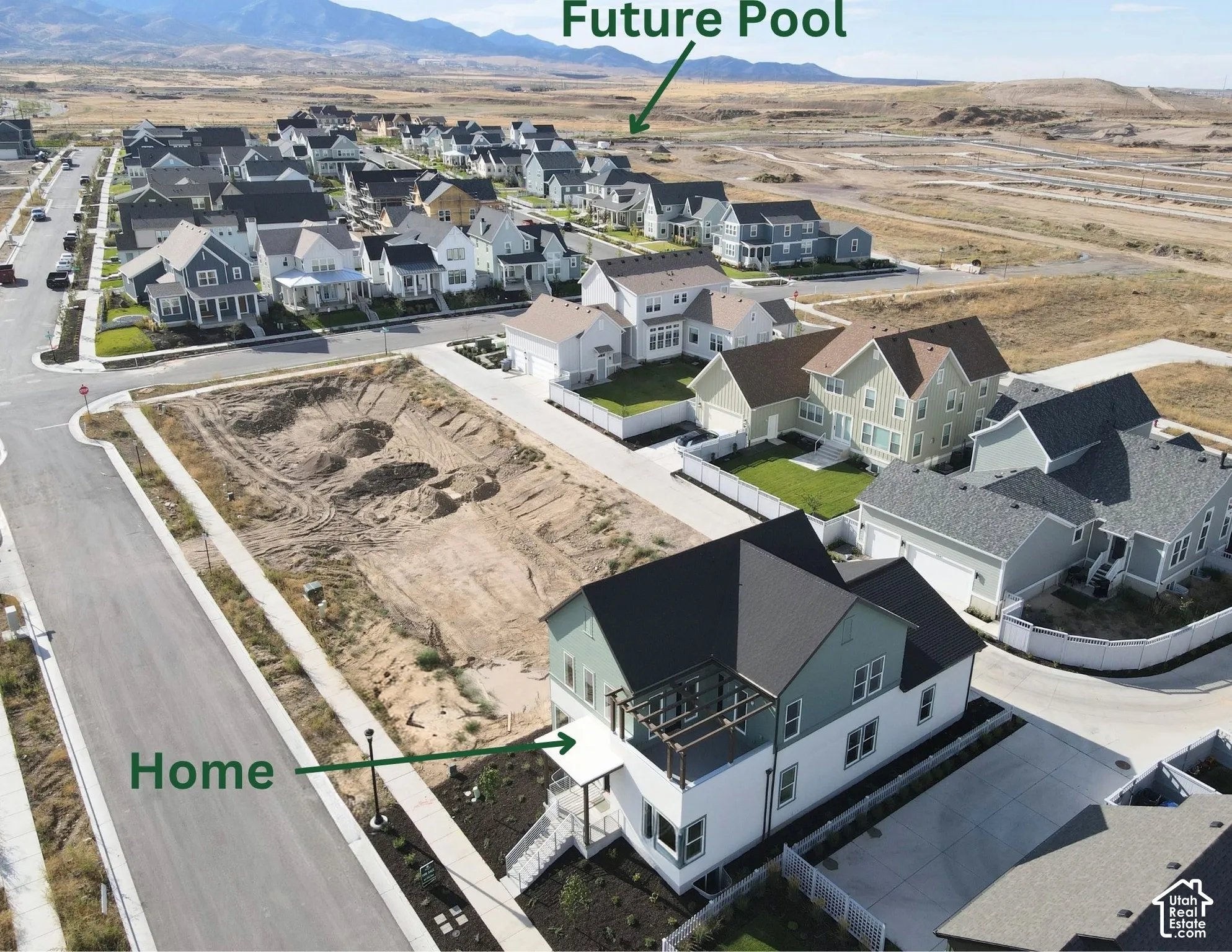 Aerial view of home location