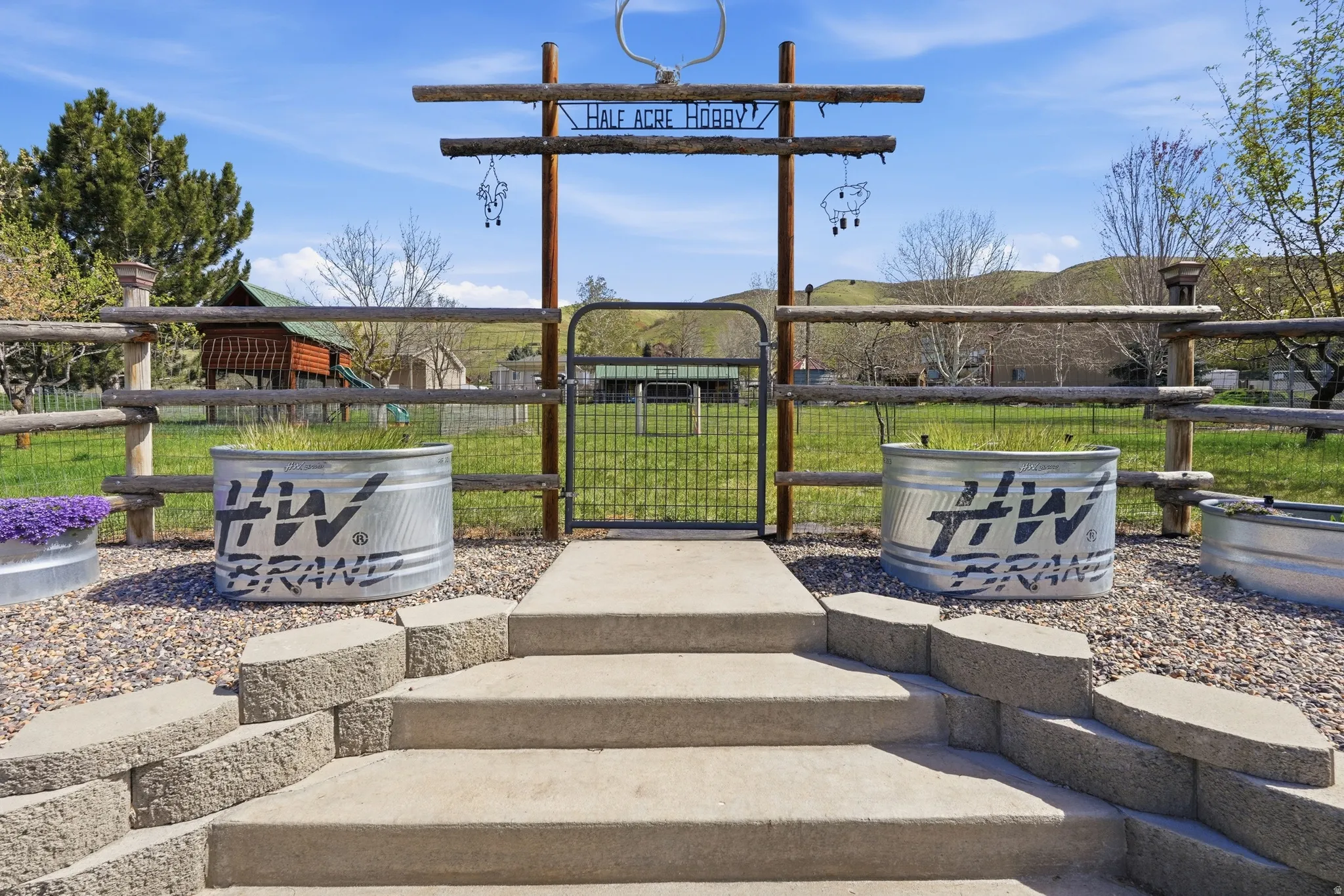 Concrete steps with block retaining walls