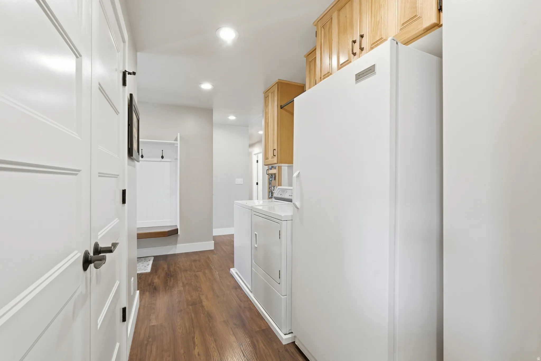 Wood-finish flooring throughout