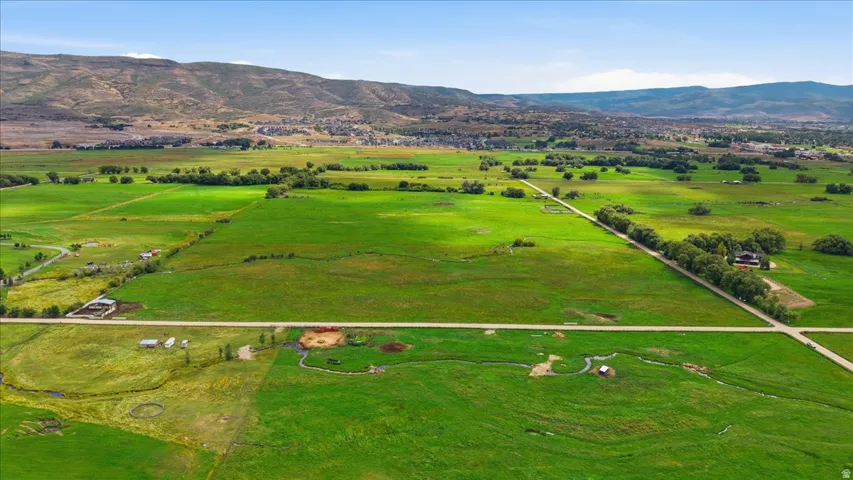 Expansive verdant fields with distant mountainous terrain