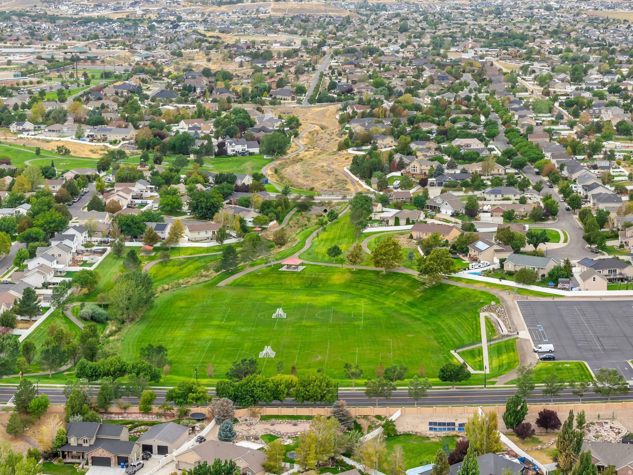 Expansive neighborhood with widespread residential properties