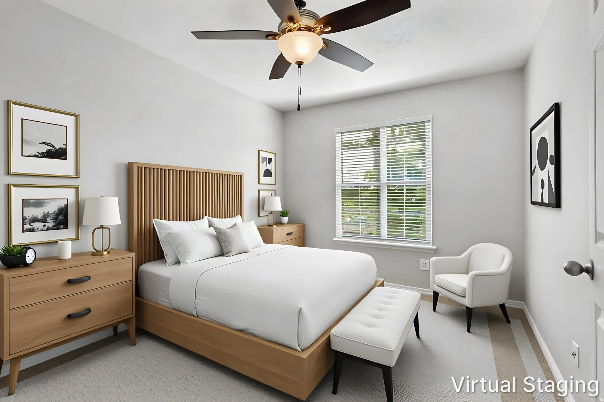 Ceiling fan with integrated lighting