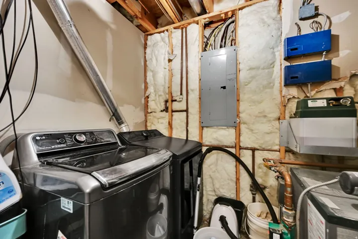 Electrical panel with exposed wiring