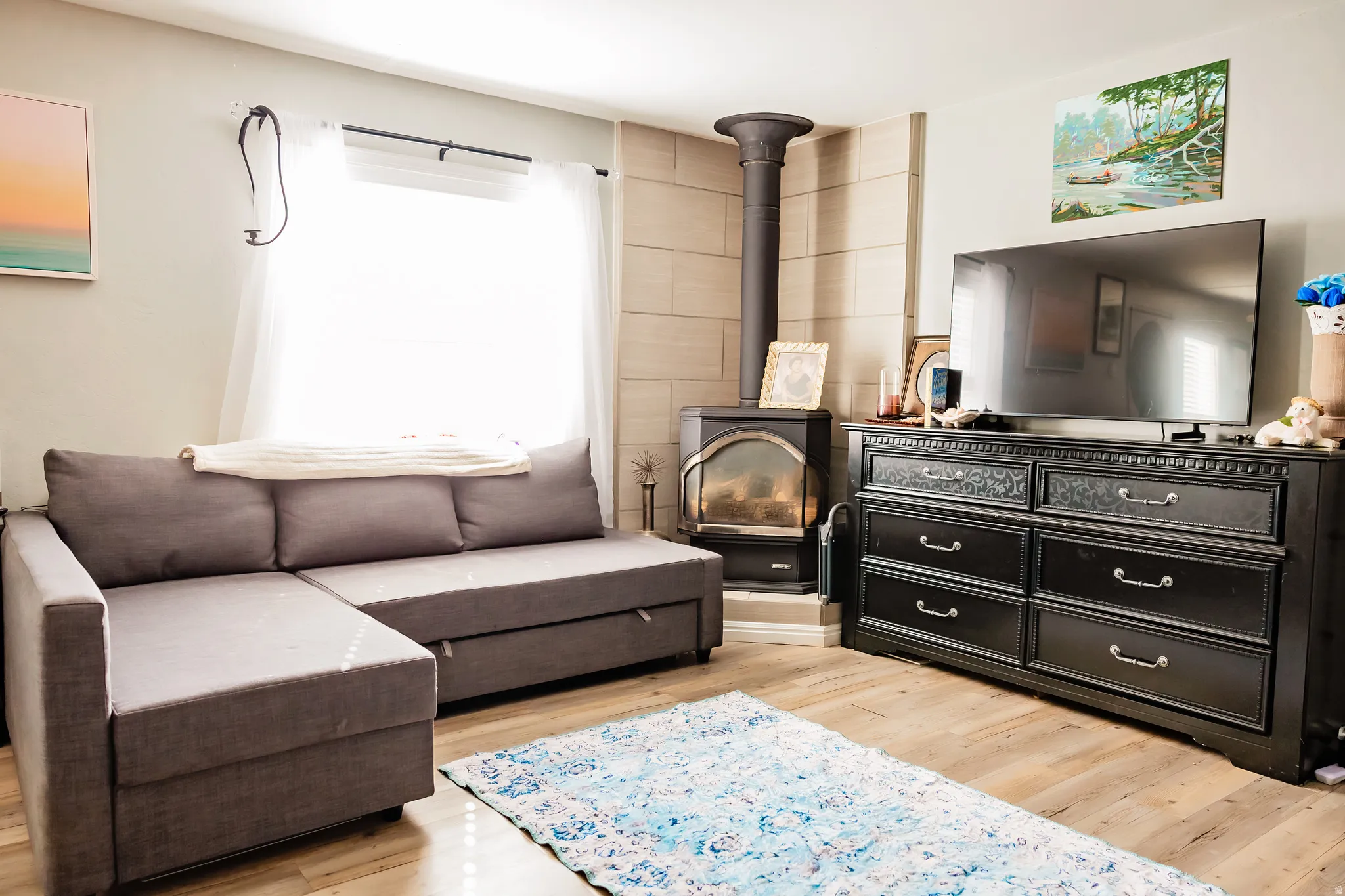 Wood-finish flooring throughout