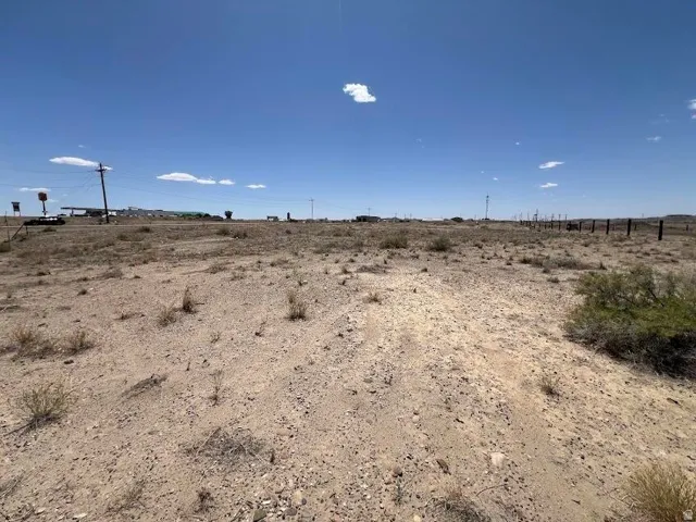 Expansive arid terrain featuring sparse vegetation and distant utility poles