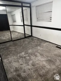 Wall-to-wall carpeting, mirrored closet doors, and window blinds