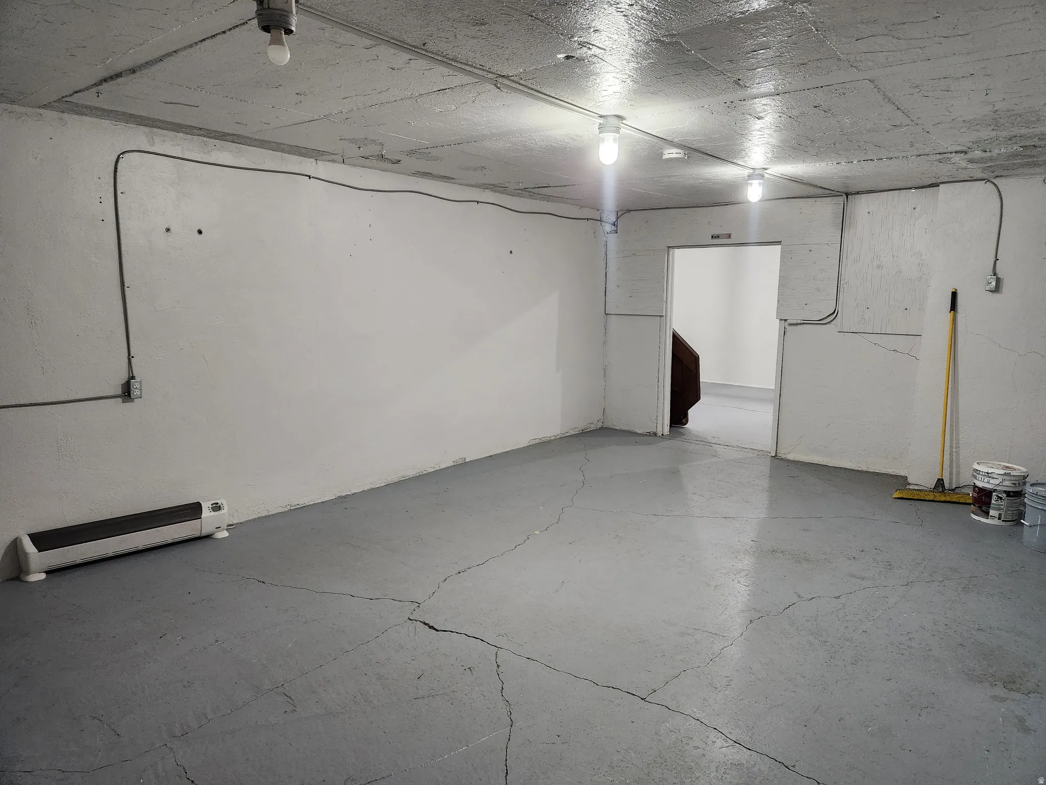 Concrete flooring with a gray finish