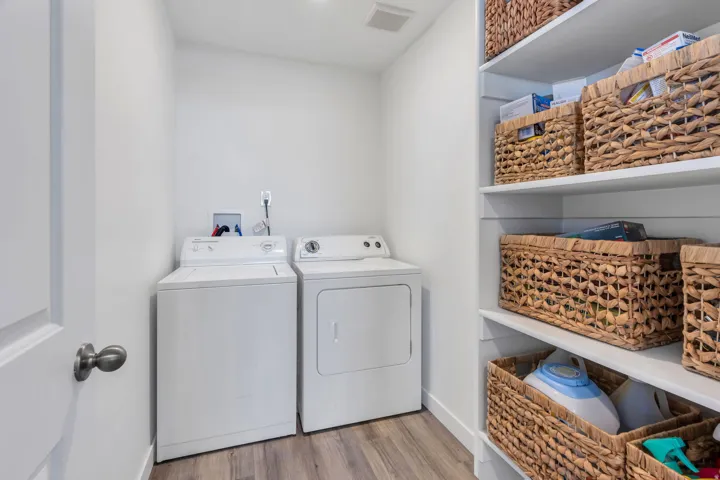 Built-in shelving for organized storage