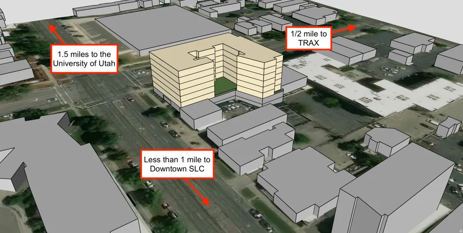 Site Plan. Illustrating the property's relationship to surrounding points of interest and transportation access