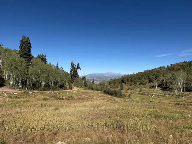 Nearby open meadow and riding trails