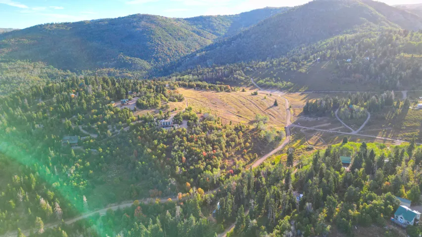 Expansive mountainous terrain with varied tree coverage
