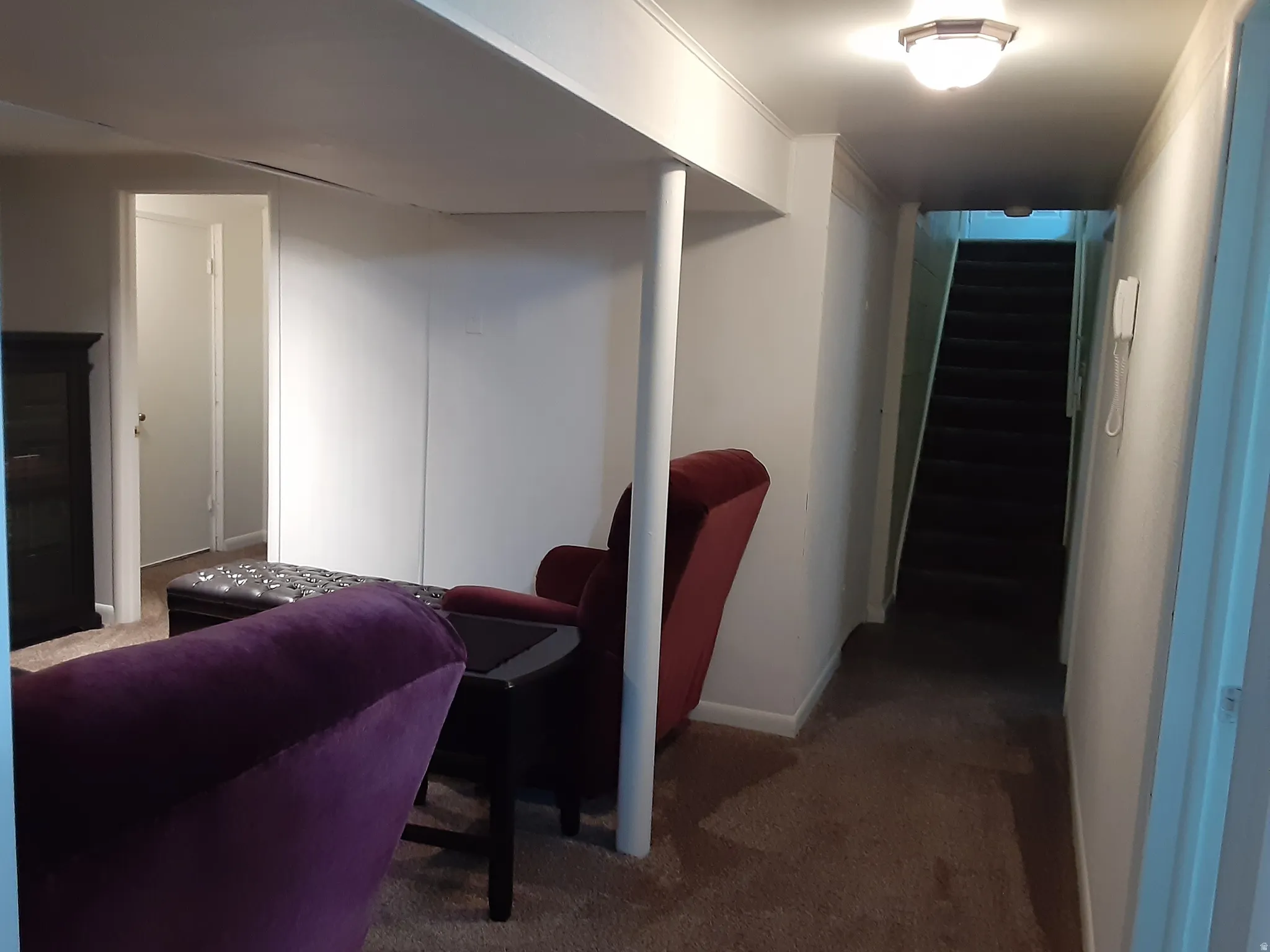 Basement Family Room and Stairs