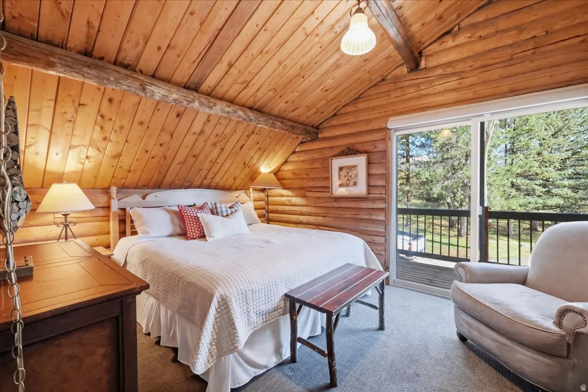 Wood-paneled walls and ceiling