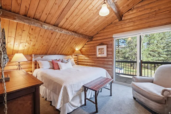 Wood-paneled walls and ceiling