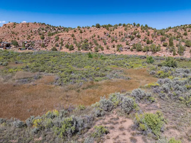Expansive natural landscape featuring varied terrain, a rugged hillside, and diverse vegetation
