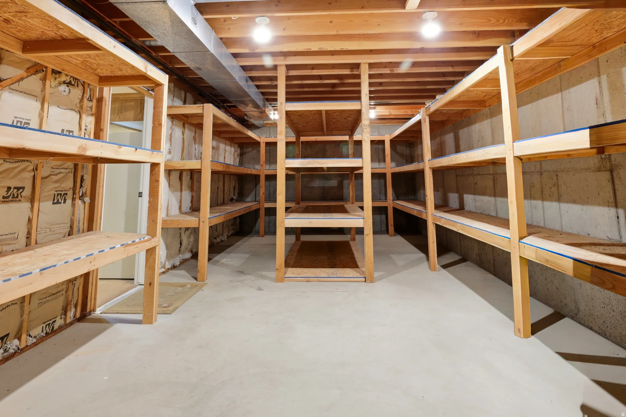 Large Basement Storage Room With Shelving