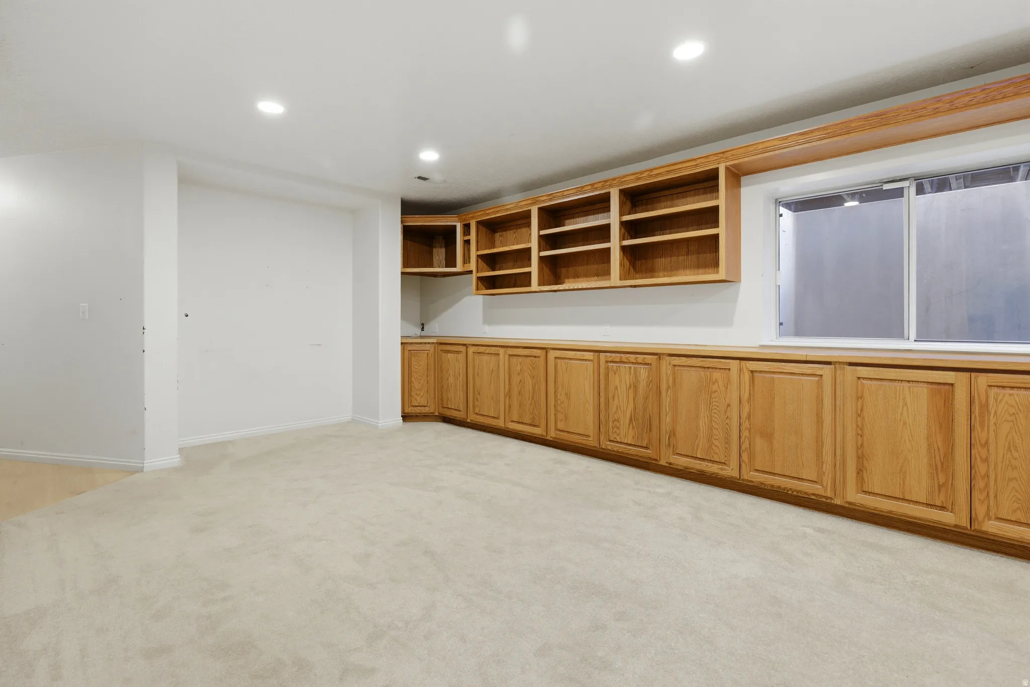 Basement Family Room With Built-ins