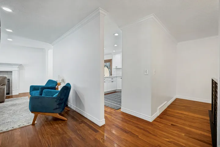 Wood-finish flooring throughout