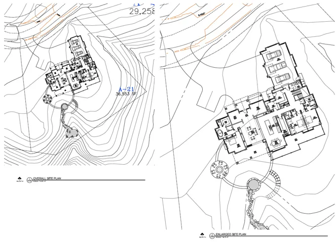 Overall Site Plan. Presenting the property layout and surrounding topographical contours