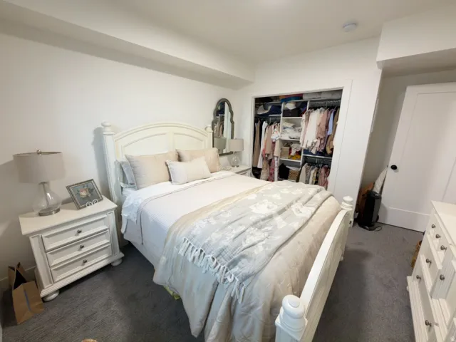 Built-in closet with shelving and hanging storage