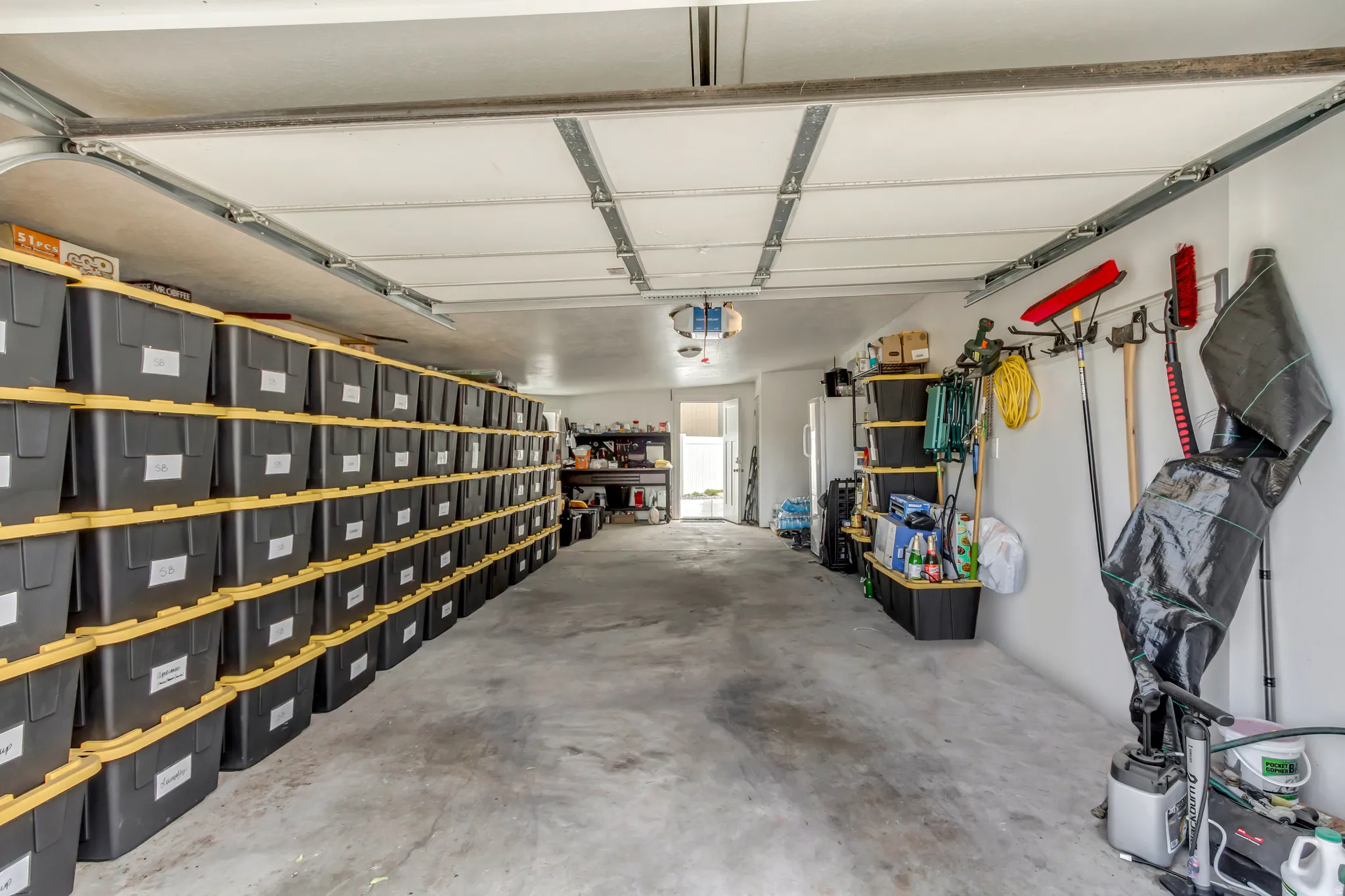 Concrete flooring and white walls