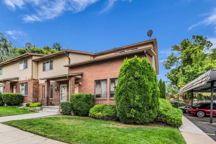 Brick and siding exterior with covered entry