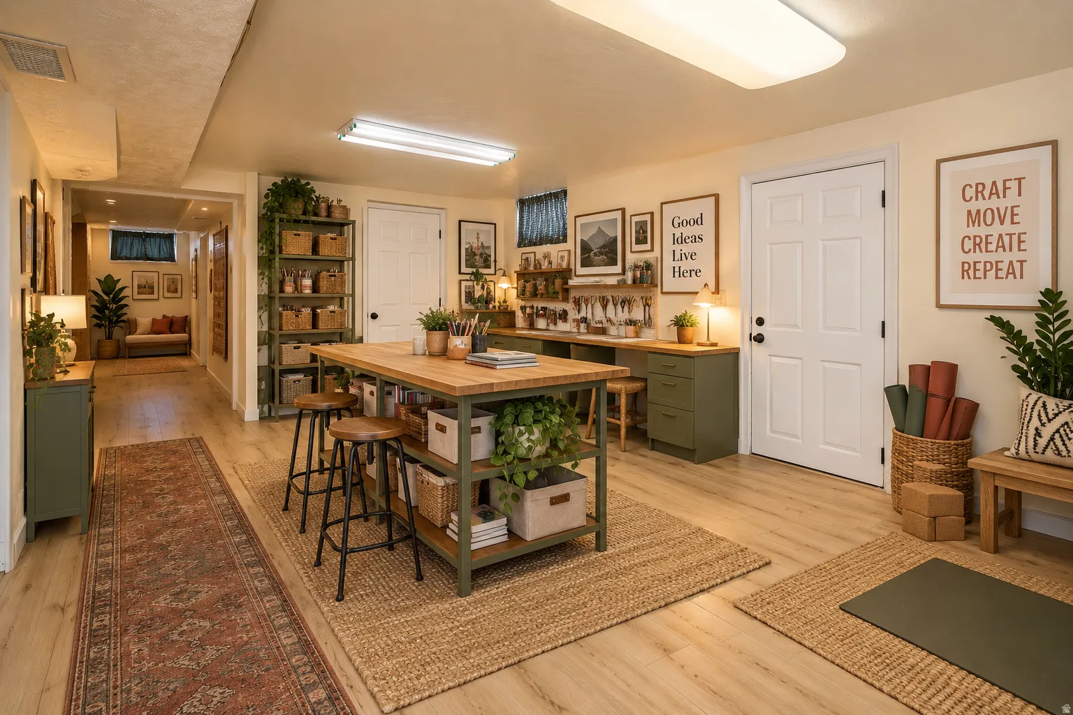The basement re-imagined for the incredible flex space that it is!