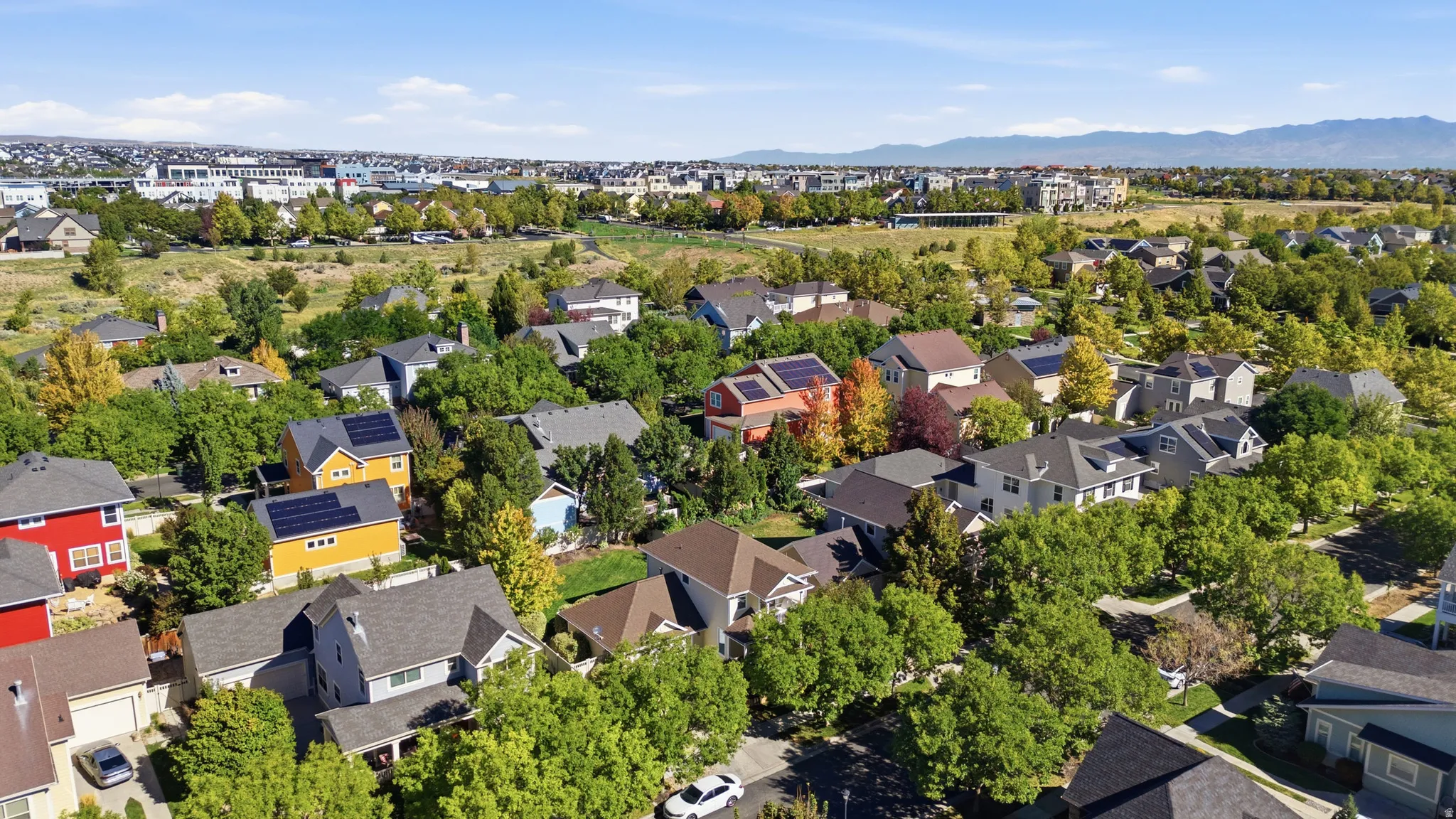 Expansive residential area featuring numerous detached homes with varied architectural styles