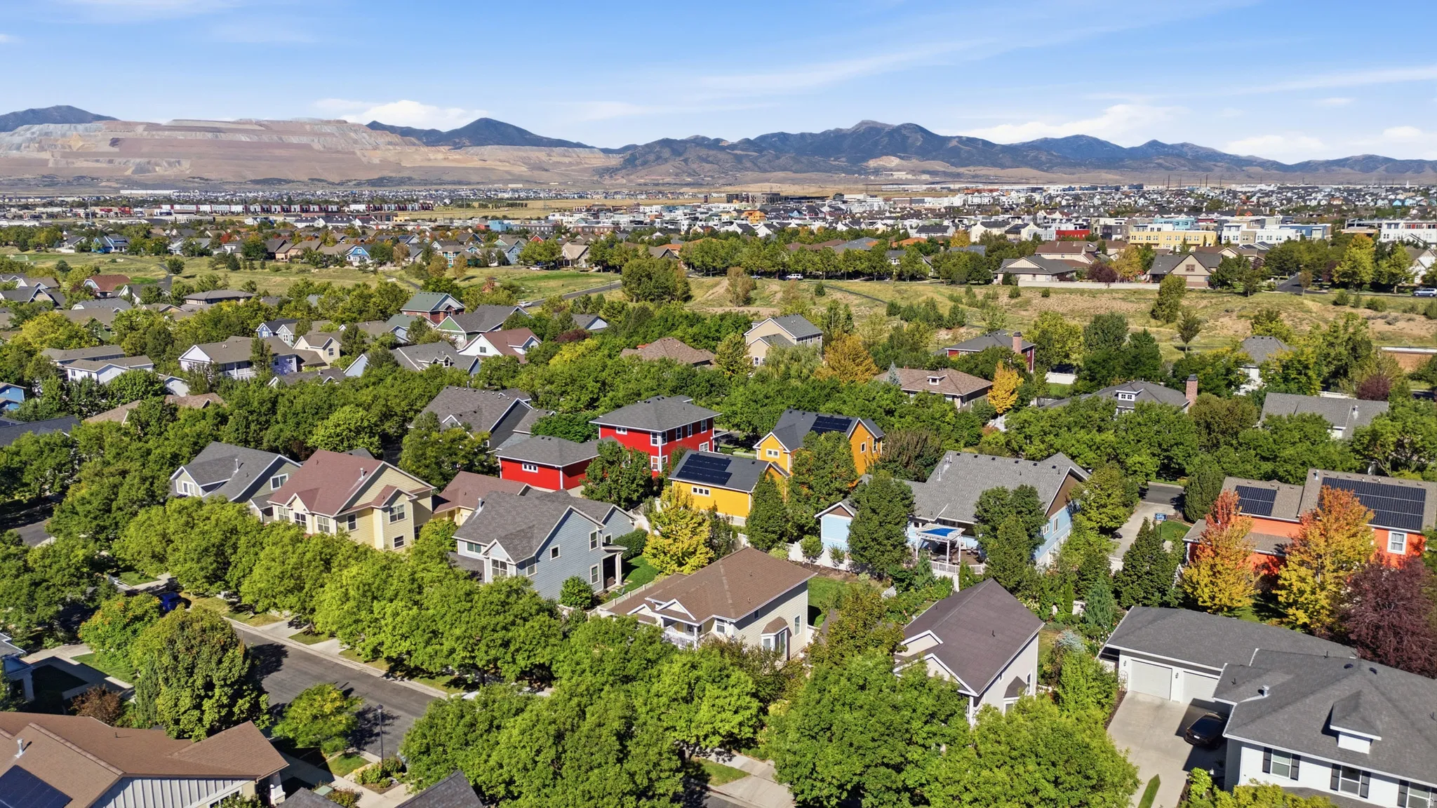Lush, established neighborhood with mature trees