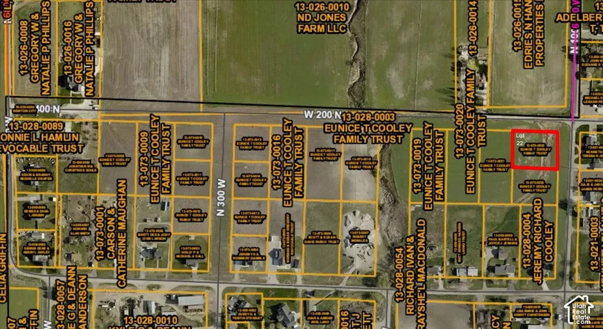 Plat Map. Illustrating property boundaries and owner details within the designated area