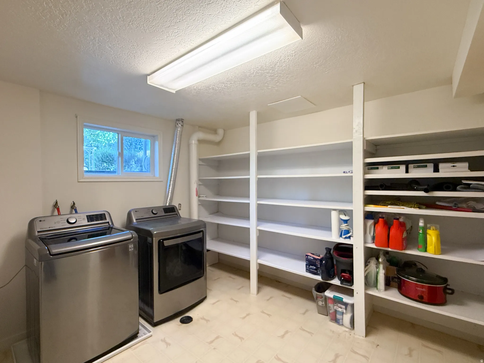 Laundry with extra shelves for storage